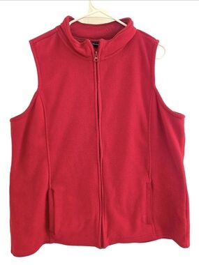 Red Fleece Zip-Up Vest XL